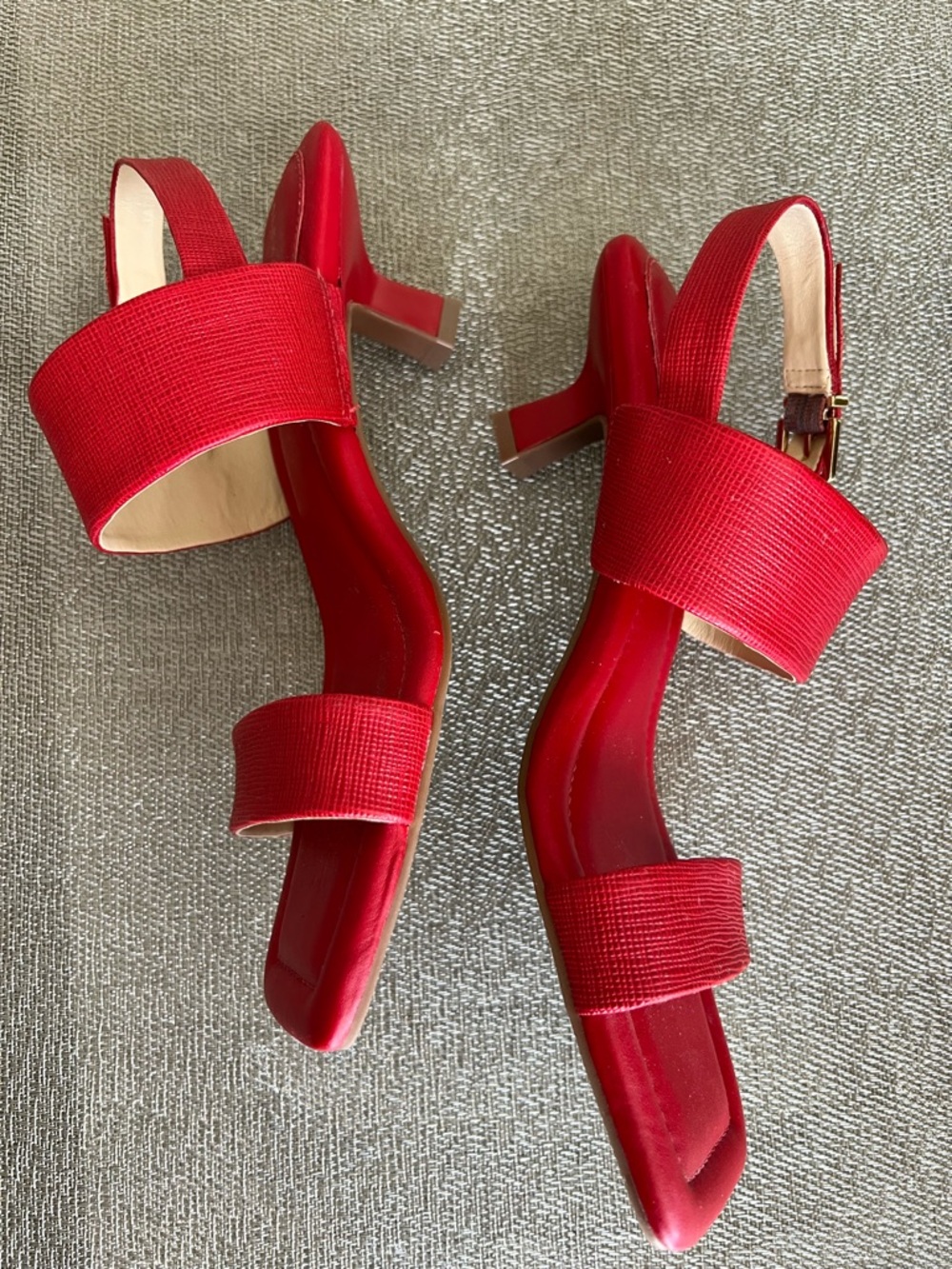 Alex Marie Red Wide-Strap Slingback Sandals - Picture 2 of 7